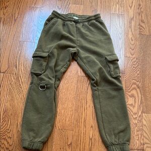 Olive Green Kids Cargo Joggers